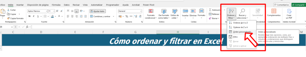 ordenar y filtrar