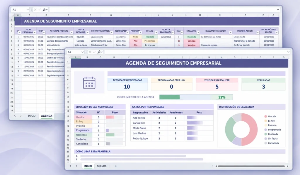 Agenda de seguimiento empresarial